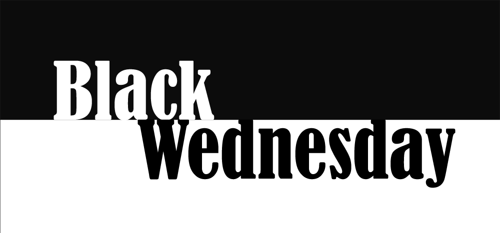 Black wed. Венсдэй черный. Черная Wednesday. Black Wednesday. Black Wednesday 1979. Надпись Wednesday на черном.