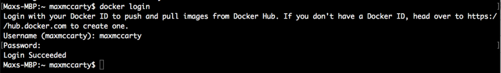 Docker Hub login command